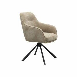 Szürkésbarna kárpitozott karfás étkezőfotel Avola – Unique Furniture kép