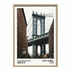 Nyomtatott keretezett kép 50x70 cm NY Bridge – Styler kép