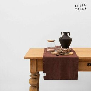 Len asztali futó 40x150 cm Chocolate – Linen Tales kép