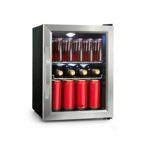 Klarstein Beersafe M, hűtőszekrény, C energiahatékonysági osztály, LED, 2 fém rács, üvegajtó, fekete kép
