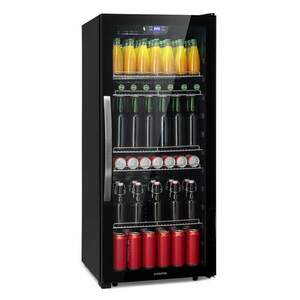 Klarstein Beersafe 7XL, hűtőszekrény, 242 liter, 5 polc, panoráma üvegajtó, rozsdamentes acél kép