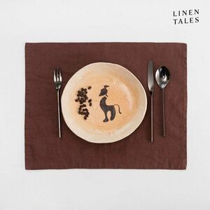 Len tányéralátét 35x45 cm Chocolate – Linen Tales kép