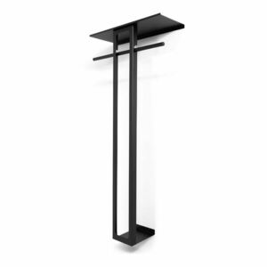 Fekete acél fali fogas polccal 70 cm Luno Large – Spinder Design kép
