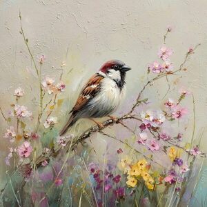 Nyomtatott vászon kép 32x32 cm Sparrow – Styler kép