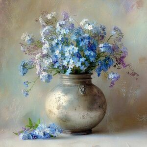 Nyomtatott vászon kép 32x32 cm Forget-me-not – Styler kép