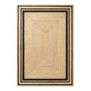 Fekete-natúr színű kétoldalas-kézi szövésű juta szőnyeg 80x150 cm Looma – Hanse Home kép