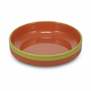 Zöld-narancssárga mély kőedény tányér ø 21 cm Duo – ONA kép