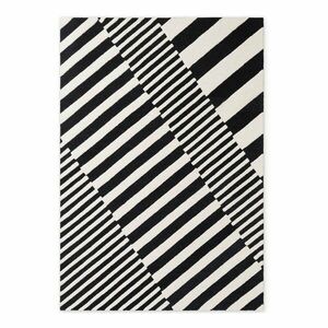 Fekete-fehér kézi szövésű gyapjú szőnyeg 160x230 cm Stryve Flux – Elle Decoration kép
