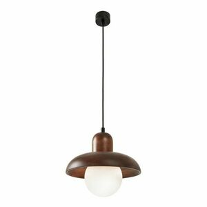 Barna függőlámpa fa búrával ø 25 cm Elsa – Opviq lights kép