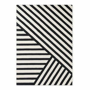 Fekete-fehér kézi szövésű gyapjú szőnyeg 120x180 cm Stryve Noir – Elle Decoration kép
