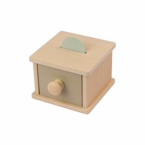 Fából készült Montessori fiók érmékkel kép