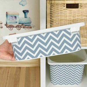 Matrica IKEA TROFAST dobozhoz - Kék cikcakk (cikcakk) kép