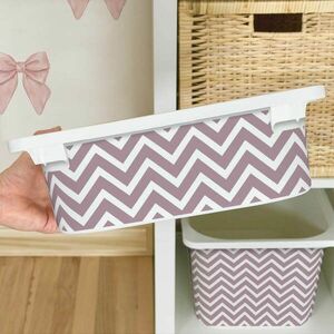 Matrica IKEA TROFAST dobozhoz - Rózsaszín ékzár (cikcakkos) kép