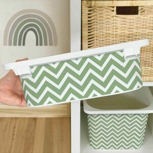 Matrica IKEA TROFAST dobozhoz - Zöld cikcakk (cikcakk) kép