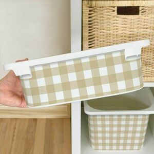 Matrica IKEA TROFAST dobozhoz - Sárga kockás minta kép