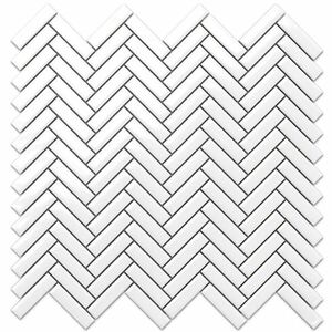 Mozaik Mini Chevron White Gloss 27/28 kép