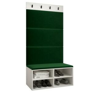 Előszobafal Miro fehér panel zöld kép