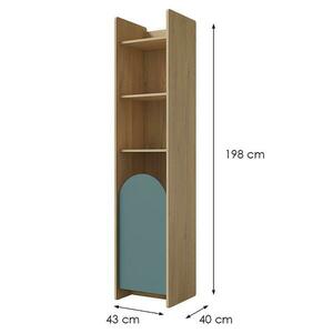 Regál Lexi 3p Cremona/Macadamia/Tengeri kép