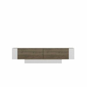 Matera White and Walnut TV szekrény polcokkal kép