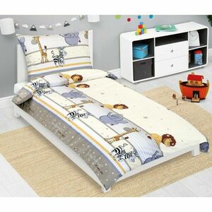 Bellatex Junior Safari bézs gyermek pamut ágynemő, 140 x 200, 70 x 90 cm kép