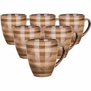Banquet PALAS 6 db-os kerámia bögre készlet , 400 ml, barna kép