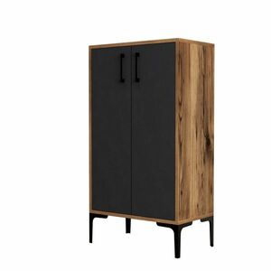 Prag Walnut és Anthracite cipősszekrény kép