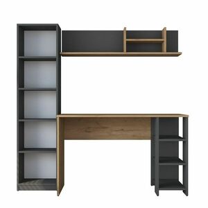 Hado Walnut and Anthracite íróasztal könyvespolccal kép