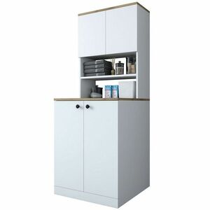 Kira White and Walnut szekrény a mosógép fölé kép