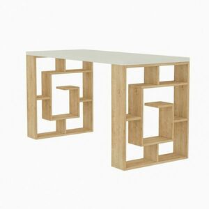 Maze White and Oak íróasztal kép
