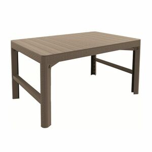 Keter Lyon rattan asztal 116 x 72 x 40–66 cm, cappuccino kép