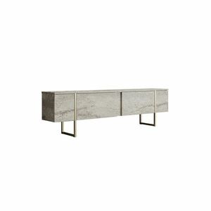 Luxe Travertine and Gold TV-asztal kép