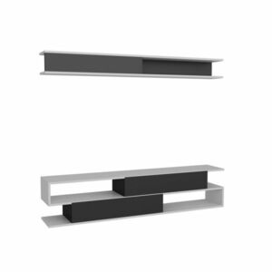 Sims Black and White TV-állvány polccal kép