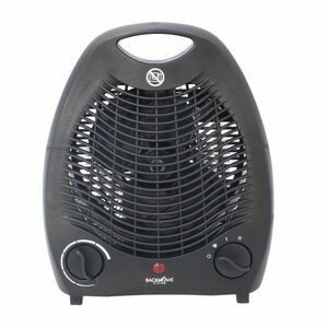 Elektromos fűtőtest ventilátorral és biztonságikapcsolóval, fekete kép