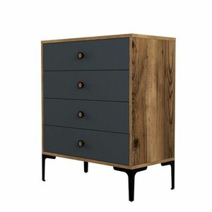 Lizbon Anthracite and Walnut komód kép