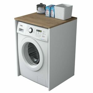 Duma White and Walnut szekrény a mosógép fölé kép