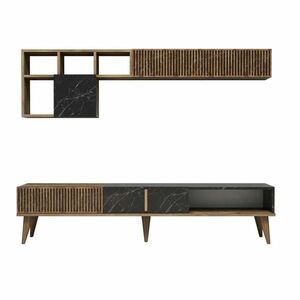 Milan Walnut and Black TV fal kép