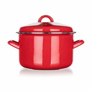 Banquet Milton zománcozott edény fedővel piros, 20 cm, 3, 4 l, 20 cm kép