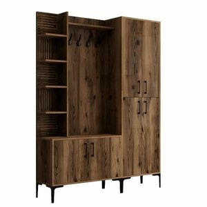 Viyana Walnut akasztó, cipőtartóval, polcokkal és szekrénnyel kép
