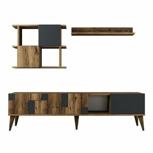 Madrid Anthracite and Walnut TV fal kép