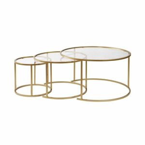 Aurum Gold dohányzóasztal-készlet 80 cm, 3 db kép