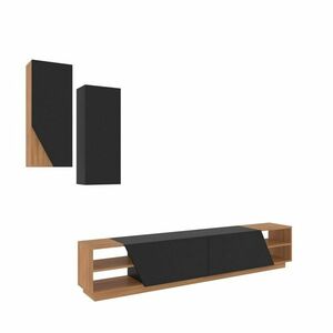 Zebra Black and Teak TV-asztal szekrénnyel kép