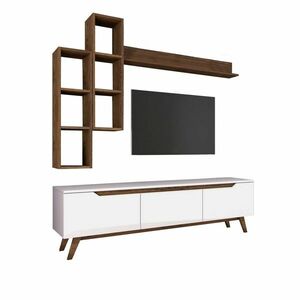 Mia Walnut and White TV fal kép