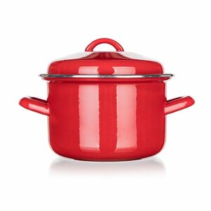 Banquet Milton red zománcozott edény fedővel, 16 cm, 2 l, 16 cm kép