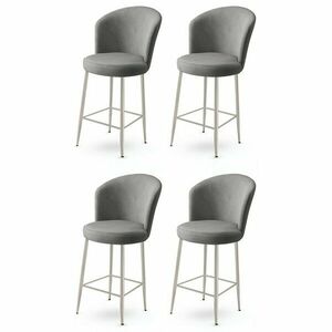 Alte Grey and Chrome bárszék szett, 4 db, 4 db kép