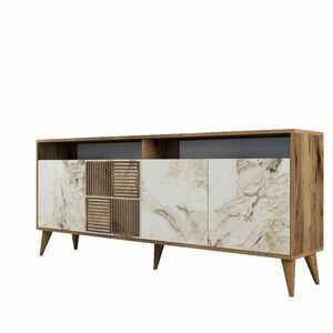 Milan 2 Walnut and White Marble szekrény kép