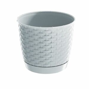 Ratolla Round műanyag virágtartó fehér, átmérő: 19 cm, 19 cm átmérőjű kép