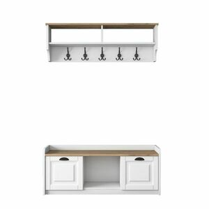 Polo White and Walnut fali akasztó cipőtartóval kép