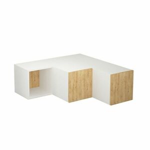 Compact White and Oak TV-asztal kép