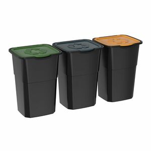 Szemétkosár szelektív hulladékgyűjtésre Eco 3 Master 50 l BLACK, 3 db kép