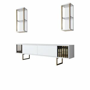 Linie White and Gold TV szekrény polcokkal kép